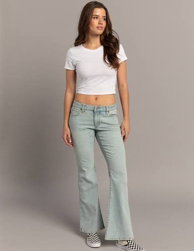 RSQ Distressed Flare Light Wash